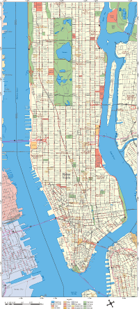 Editable Manhattan Street Map (High Detail) - Illustrator / PDF