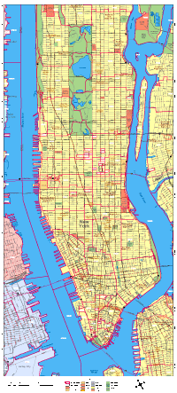 Editable Manhattan Street Map with Zip Codes - Illustrator / PDF