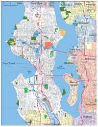 Editable Seattle, WA City Map - Illustrator / PDF | Digital Vector Maps