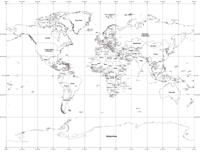 World  Outline on Digital World Outline Map With Country Names And Borders   Editable