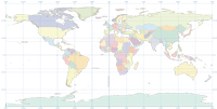 Blank World Map with Reference Lines (color)