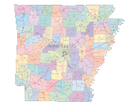 Arkansas Map Counties and Roads