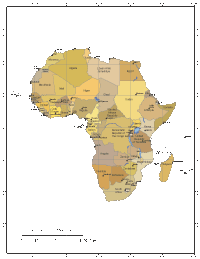 View larger image of Africa Map with Countries & Reference Lines (multi-color)
