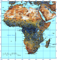 View larger image of Africa Map with Countries, Capitals, Shaded Relief High Contrast