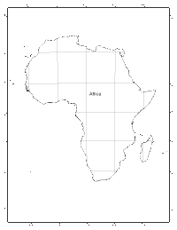 Africa Outline Map with Refence Lines