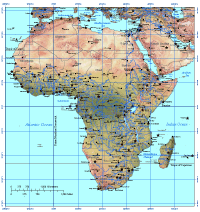 View larger image of Africa Map with Countries, Capitals, Shaded Relief