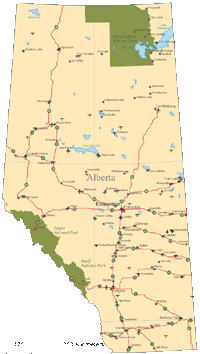 View larger image of Alberta Vector Map Cities and Roads