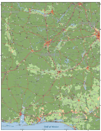 View larger image of Alabama Map High Detail