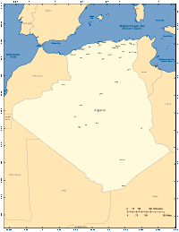 Algeria Map with Cities and Surrounding Countries