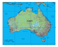 Australia Map with Provinces, Cities and Roads