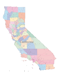 California Digital Vector Maps - Download Editable Illustrator & PDF ...