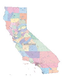 California Map Cities, Counties and Roads