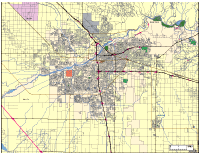 Bakersfield, CA City Map with Roads & Highways