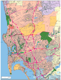 San Diego, CA City Map with Roads & Highways