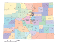 View larger image of Colorado Map Cities and Counties