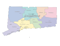 Connecticut Map Cities and Counties