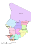 Chad Map with Administrative Borders