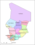 View larger image of Chad Map with Administrative Borders