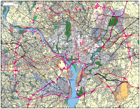 Washington, DC City Map with Roads & Highways