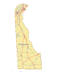 Delaware Map with Roads