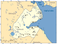 Djibouti Map with Cities and Surrounding Countries
