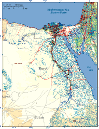 Egypt Map with Cities, Roads and Surrounding Countries