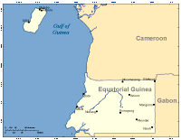 Equatorial Guinea Map with Cities and Surrounding Countries