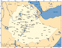 Ethiopia Map with Cities and Surrounding Countries