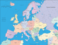 View larger image of Europe Map with European Union Members