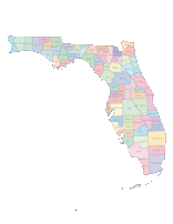 Florida Map with Counties (color)