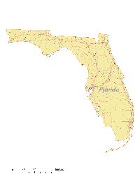 Florida Map with Roads