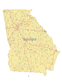 Georgia Map with Roads