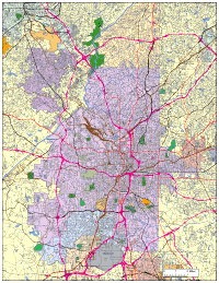 Atlanta, GA City Map with Roads & Highways