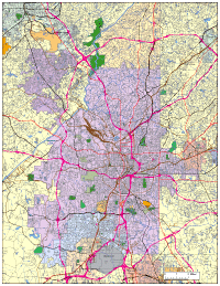 View larger image of Atlanta, GA City Map with Roads & Highways