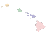 Hawaii Map with Counties (color)