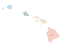 Hawaii Map Counties and Roads
