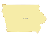 View larger image of Free Iowa Outline Blank Map