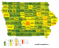 Editable Iowa County Populations Map Illustrator PDF Digital Editable Iowa County Populations Map Illustrator PDF Digital
