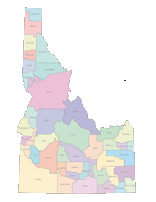 Idaho Map with Counties (color)