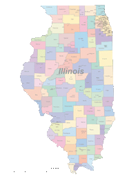 View larger image of Illinois Map Cities and Counties