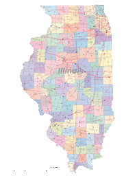 View larger image of Illinois Map Counties and Roads