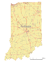 View larger image of Indiana Map Cities and Roads
