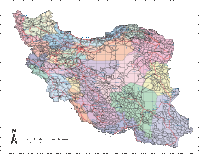Iran Map with Administrative Borders, Cities and Roads