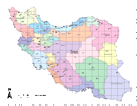 Iran Map with Administrative Borders & Major Cities