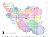 Iran Map with Administrative Borders