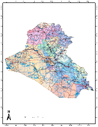 Iraq Map with Administrative Borders, Cities and Roads