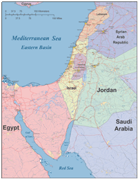 Israel and Lebanon Map