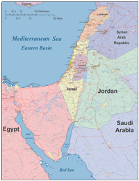 Editable Israel and Lebanon Map - Illustrator / PDF | Digital Vector Maps