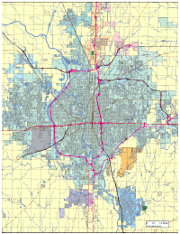 Wichita, KS City Map with Roads & Highways