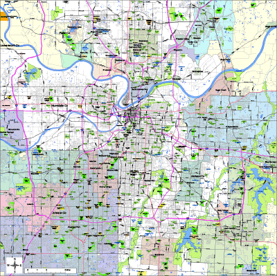 Kansas City, MO Metro Area Map with Roads & Highways